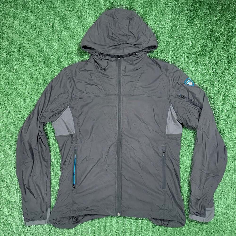 Mens KUHL The One Hoody Jacket Size Large Gray Full Zip Hooded Outdoor